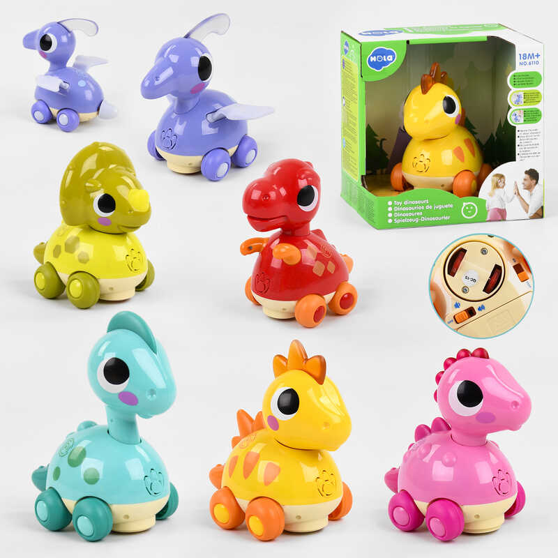 Каталка 6110 (24/2) 6 видів, "Hola", світло, звук, сенсорні кнопки, в коробці