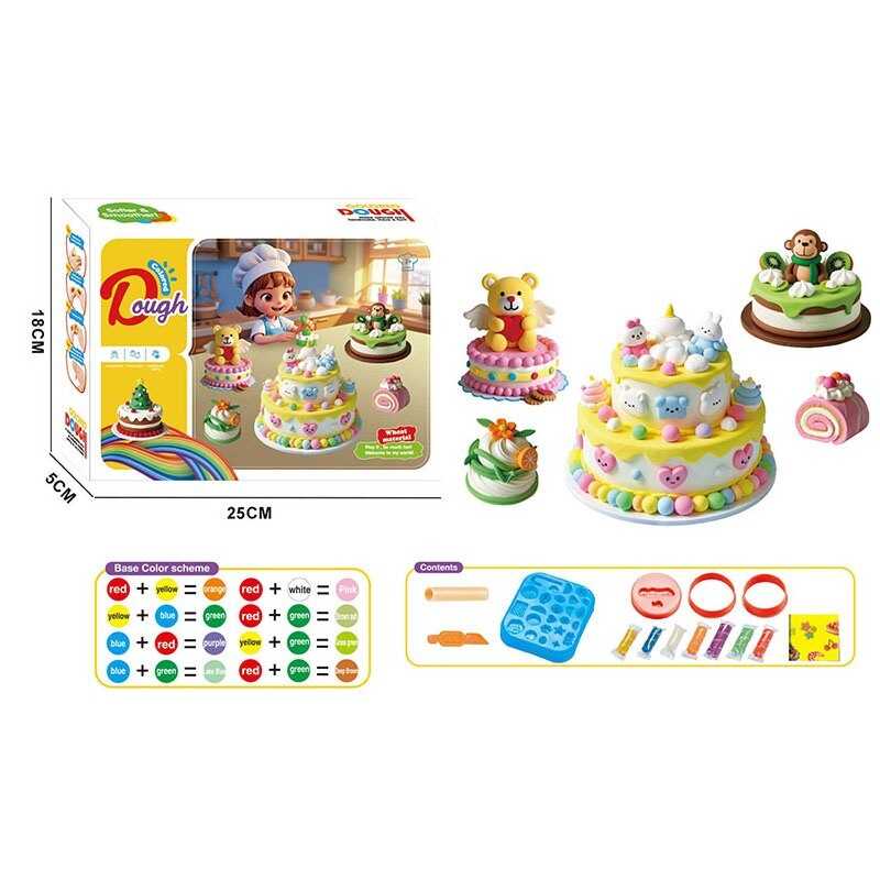 Тісто для ліплення 9011 (72/2) 6 кольорів тіста, фігурні форми, ніж, в коробці