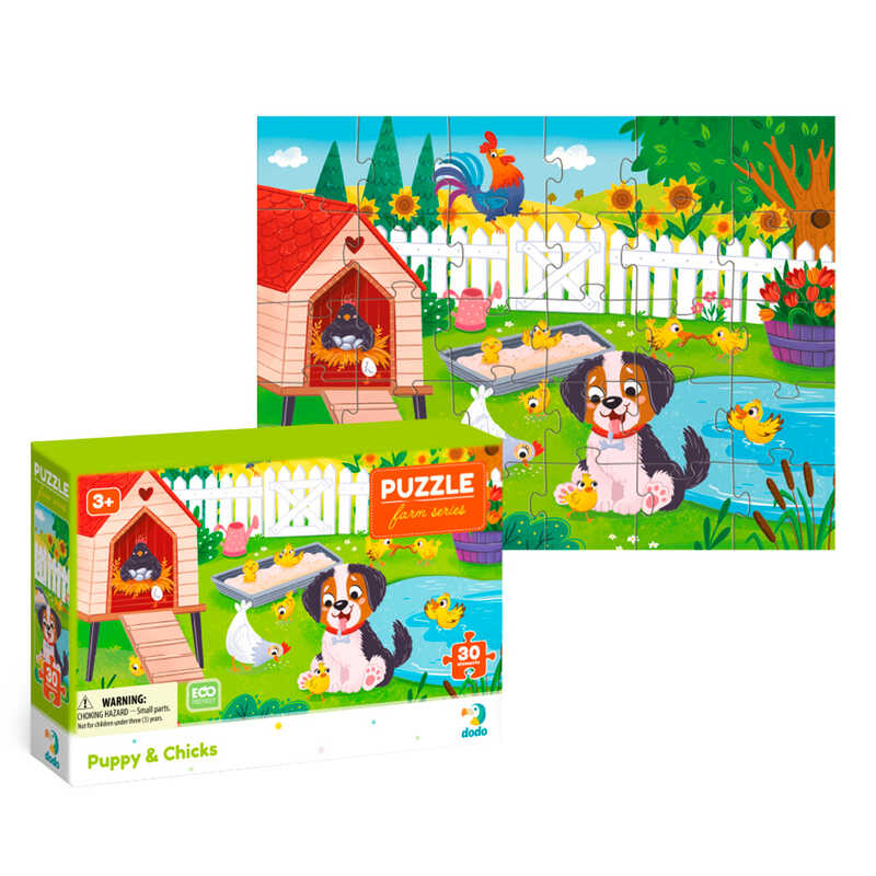 гр Пазл "Песик та курчата" 300681 (96) "DoDo", 30 елементів, в коробці