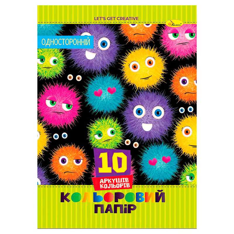 гр Набір кольорового одностороннього паперу АП-1218 В5, 10арк. (25) "Апельсин"