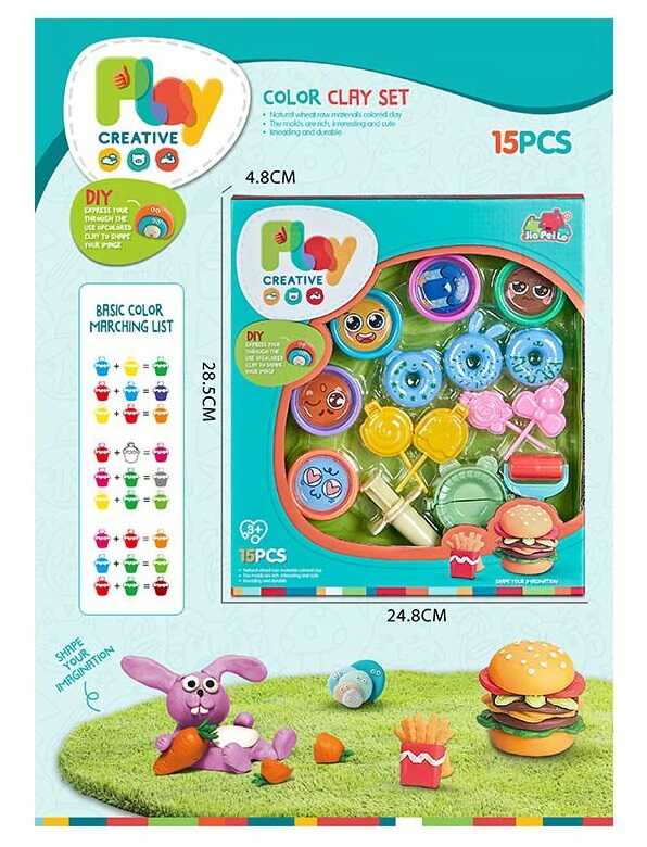 Тісто для ліплення 5838-127 (60/2) "Кухар" 5 кольорів, аксесуари, на листі