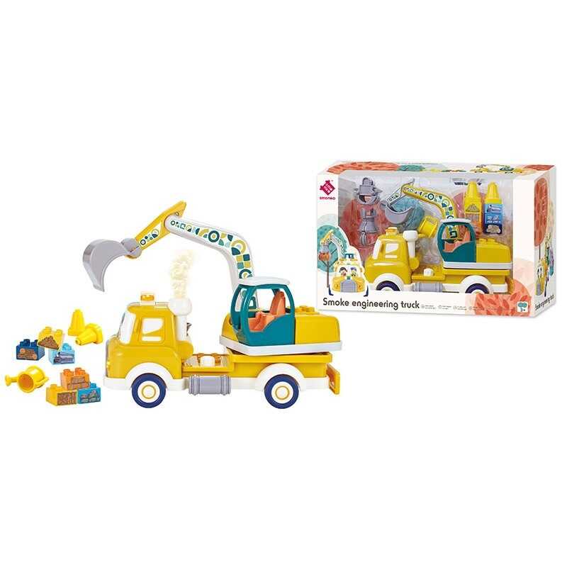 Спецтехніка 88031 (18) інерція, підсвічування, звуки, парогенерація, рухомі елементи, конструктор, на батарейках, в коробці