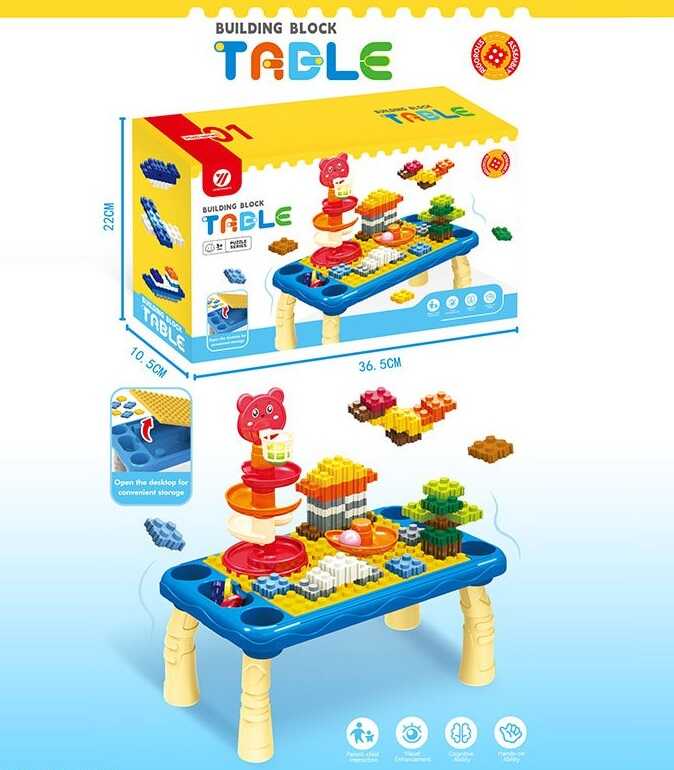 Столик з конструктором 470 (36/2) висота столика 19 см, кульки, конструктор, в коробці