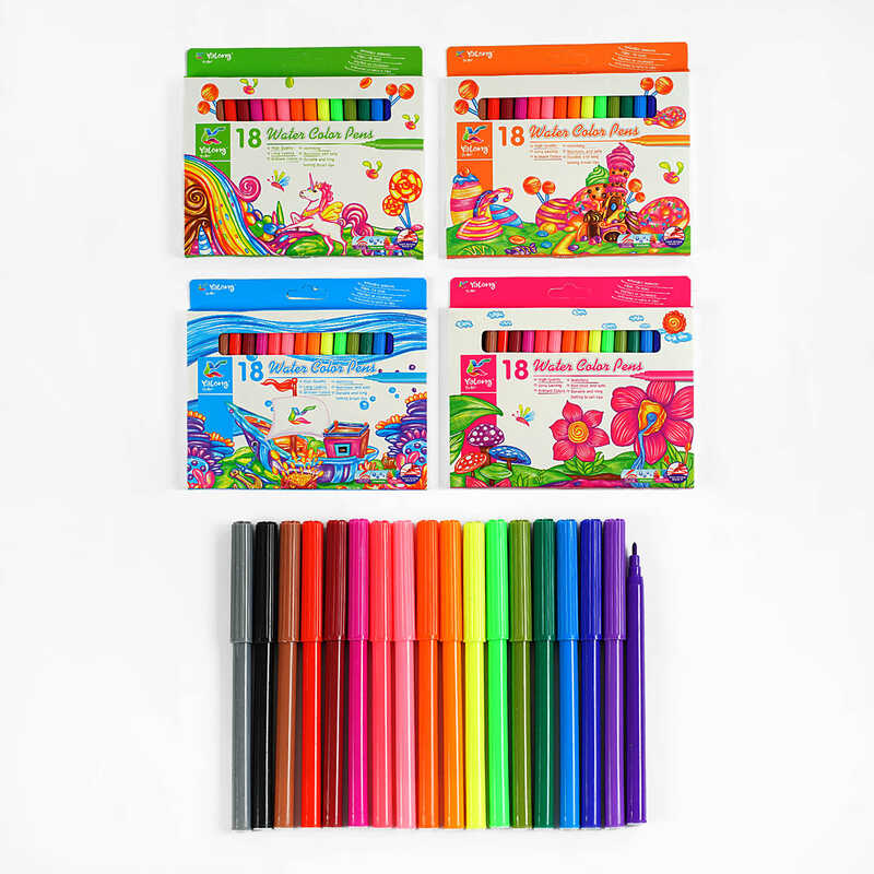 Фломастер С 37060 / 875088-12 (144) 18 кольорів, на водній основі, в коробці