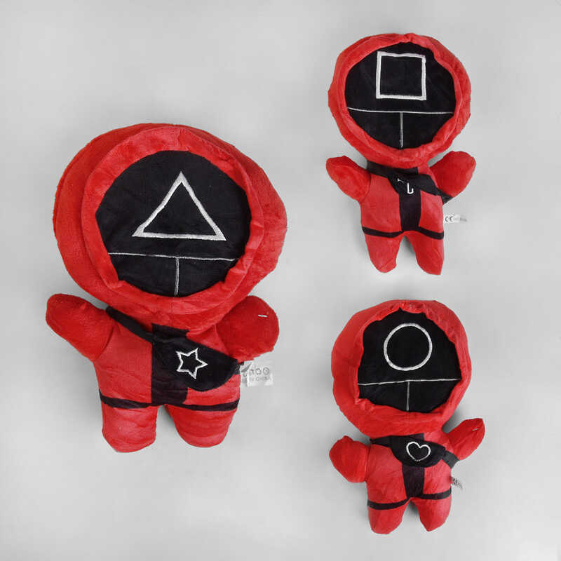 М'яка іграшка С 50232 (300) "Гра в кальмара", "Наглядач", ВИДАЄТЬСЯ МІКС ВИДІВ, 3 види, 30 см