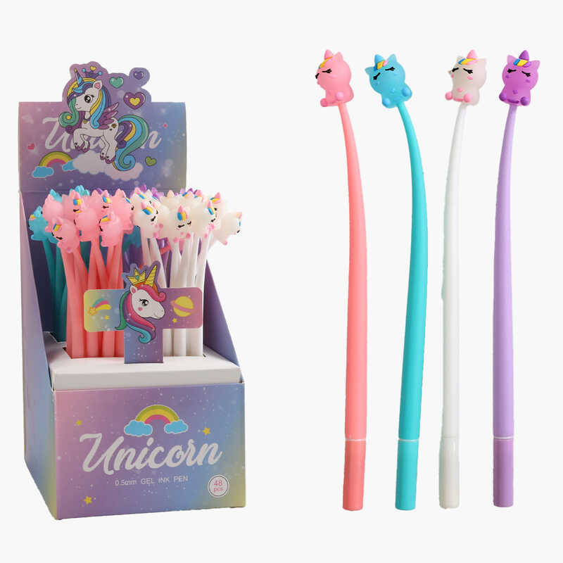 Ручка C 72654 (36) ЦІНА ЗА 48 ШТУК В БЛОЦІ, гелева, синя паста, прикраса, в коробці