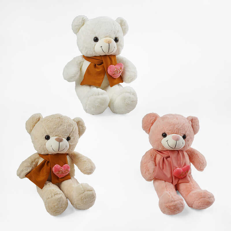 М`яка іграшка M 18056 (50) “Ведмедик”, 3 кольори, висота 54 см, синтепоновий наповнювач, ВИДАЄТЬСЯ ТІЛЬКИ МІКС ВИДІВ