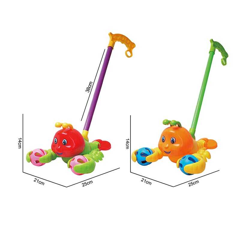 Каталка 198-13 (96/2) 2 види, "Омар", брязкальця, висота 38 см, в пакеті