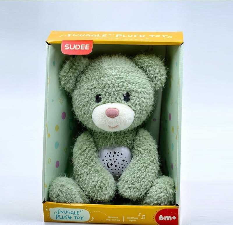 Нічник D 1031 (36/2) "Ведмедик", підсвічування, проєкція зоряного неба, звуки, мелодії, регулювання гучності, в коробці