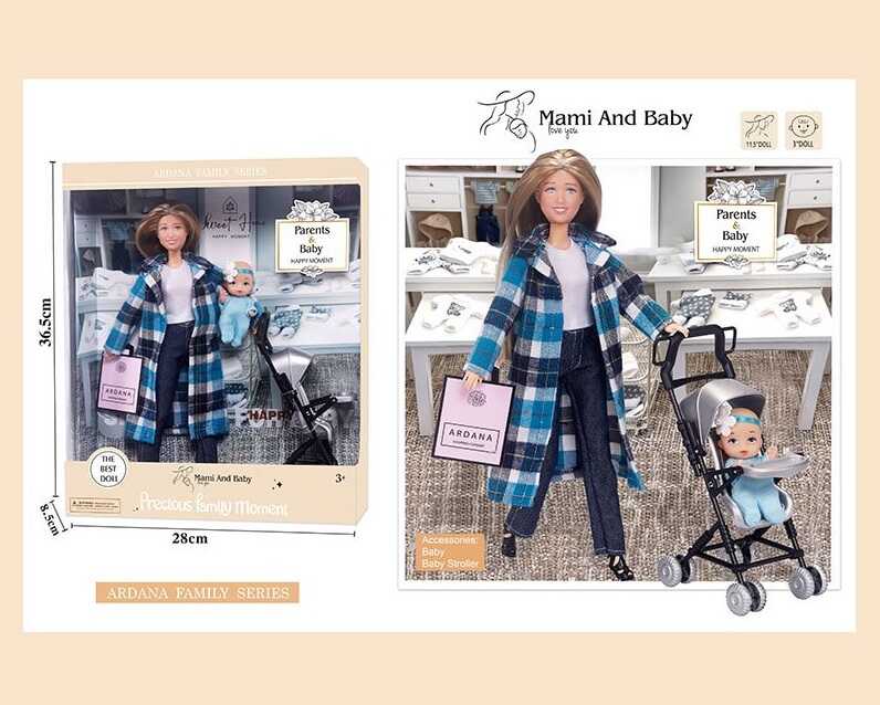 Лялька A 789-1 (24/2) висота 30 см, немовля, зйомне взуття, аксесуари, візочок, в коробці