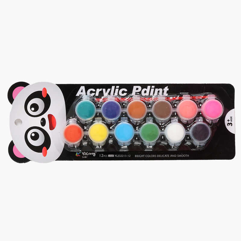 Акрилові фарби C 72705 (80) 12 кольорів, пензлик, на листі