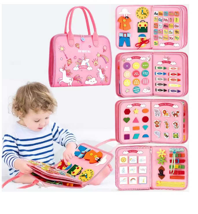 Логічна папка C 73101 (40) фетрова, елементи на липучках, застібки, годинник, англ. абетка, цифри, форми, тварини, погода, в пакеті