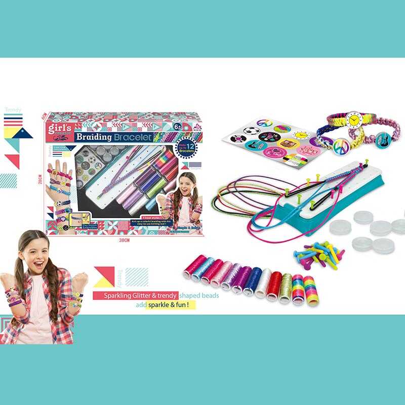 Набір для плетіння браслетів MBK 291 K (36/2) 12 мотків ниток, станок для плетіння, еластична основа, декор, в коробці