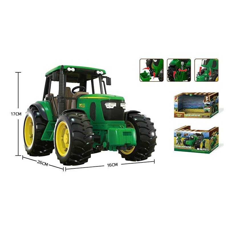 Трактор 550-1 S (12) звук, підсвічування, гумові колеса, відкрита кабіна, рухливі частини, в коробці