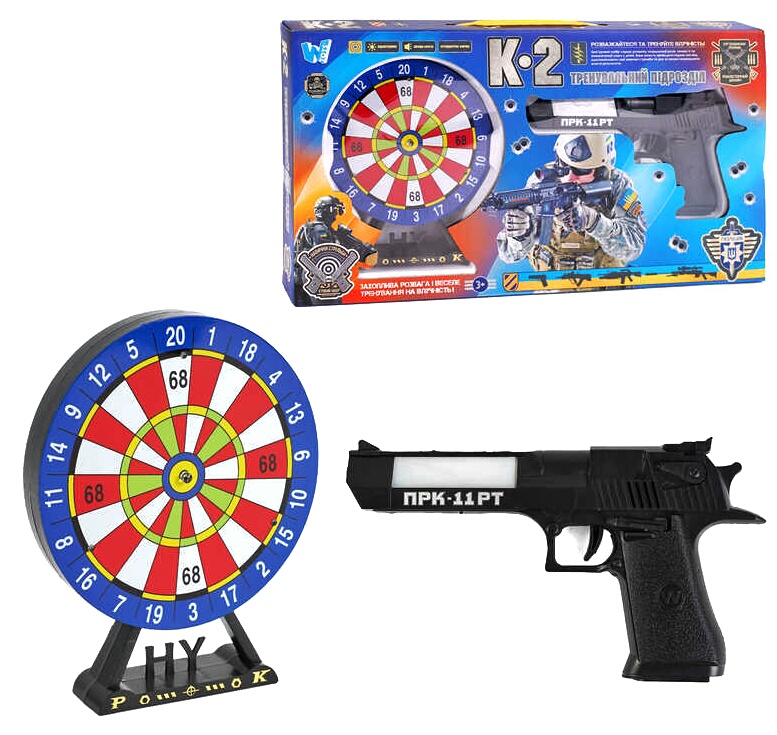 Пістолет з мішенню 94978 , "WToys", звук, підсвічування, лазерний приціл, мішень на батарейках, в коробці