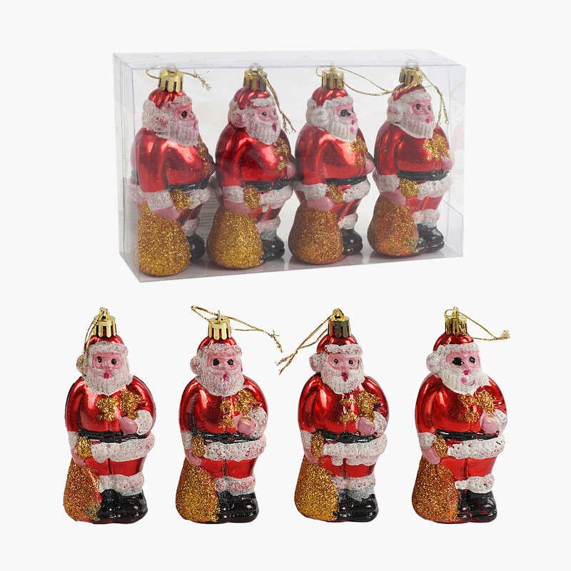 Новорічні прикраси C 67224 (144) 4 штуки, висота 11 см, у слюді