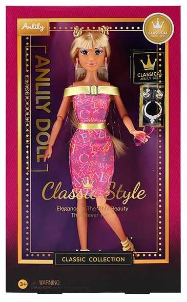 Лялька 616553 (36) висота 30 см, шарнірні суглоби, знімний одяг та взуття, кольє, 2 пари сережок, окуляри, в коробці