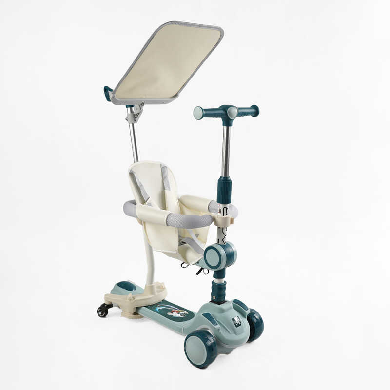 Самокат 5в1 "Skyper" FJ-93078 (4) колеса PU125х40мм зі світлом, укр озвучування та підсвічування платформи,с ДОП. КОЛЕСАМИ, захисний бампер, в коробці