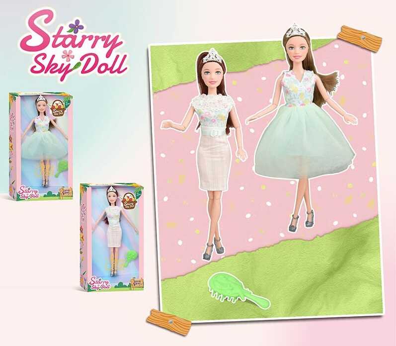 Лялька SK 052 (72/2) висота 30 см, знімний одяг та взуття, щітка для волосся, в коробці