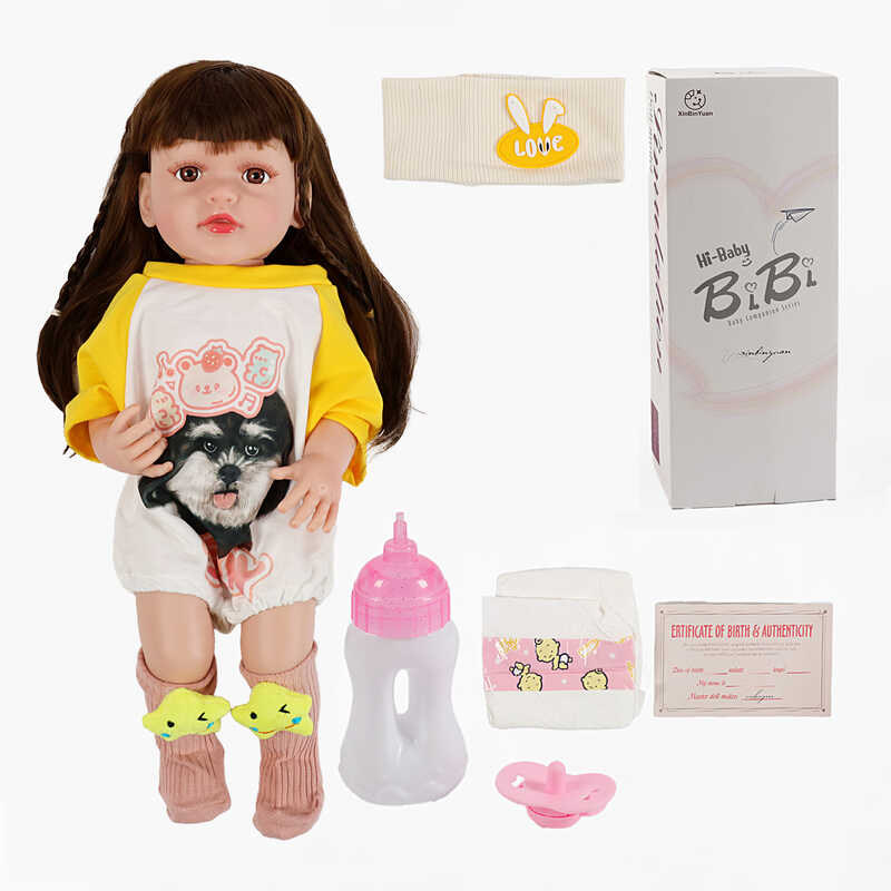 Лялька XBY 5527 IC (12) звуки, висота 52 см, гумова, пляшечка, памперс, соска, шкарпетки, в коробці