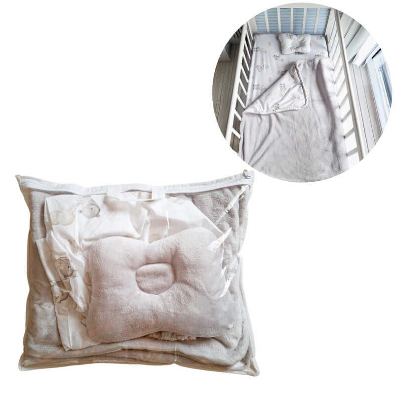 гр Комплект "3 предмети" 54609 подушка, ковдра, простирадло на резинці, тканина ранфорс, велсофт "Bimbo"