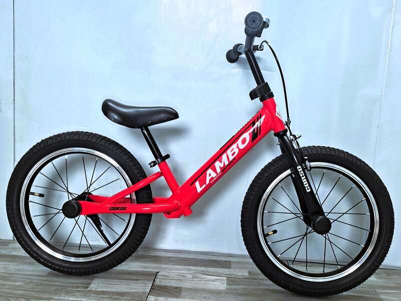 Велобіг "CORSO LAMBO" LB-16745 (1) сталева рама, ручне гальмо, колеса надувні резинові 16’’, алюмінієві обода, підніжка, дзвоник