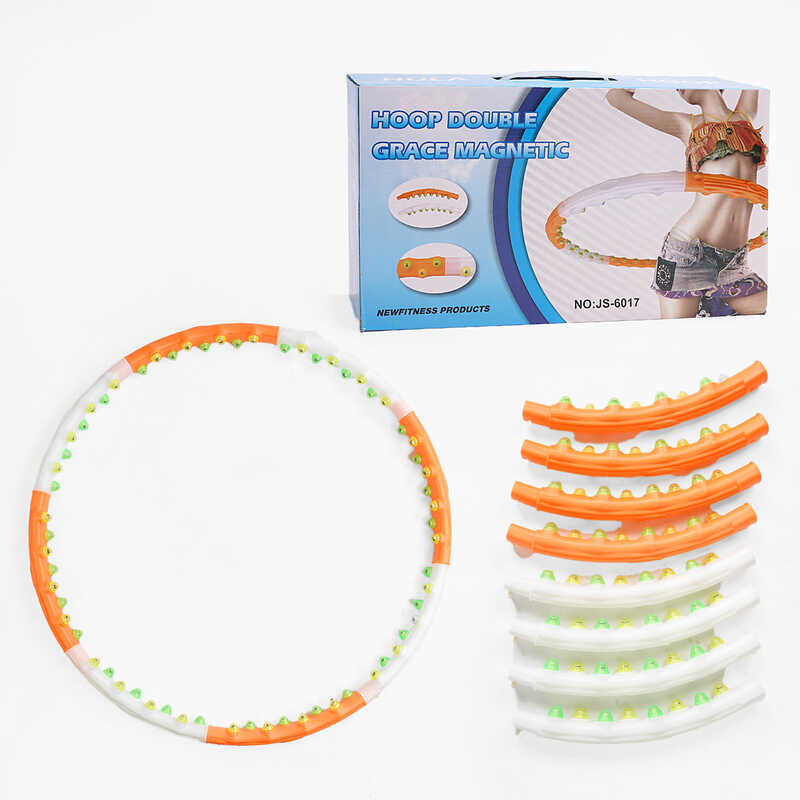 Обруч масажний C 68888 (12) розбірна конструкція, 64 магнітні масажні кульки, внутрішній діаметр: 90см, в коробці