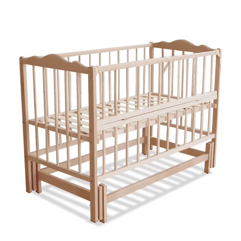 гр Ліжечко дитяче "Ангеліна-2" (1) шарнір-підшипник з відкидною боковиною, бук (Натуральна)