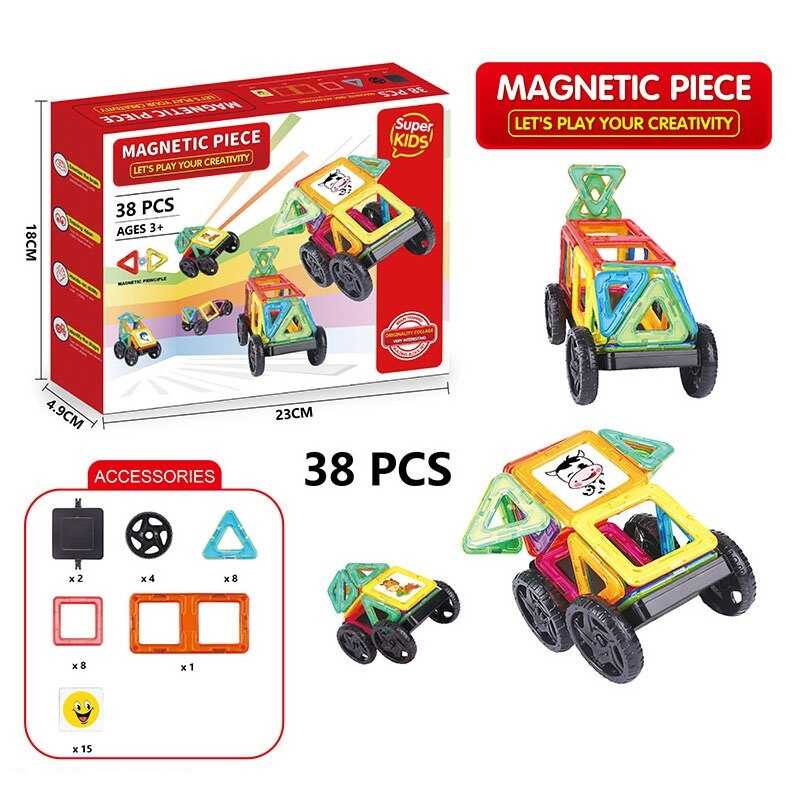 Магнітний конструктор 2266-30 (72) 38 деталей, в коробці