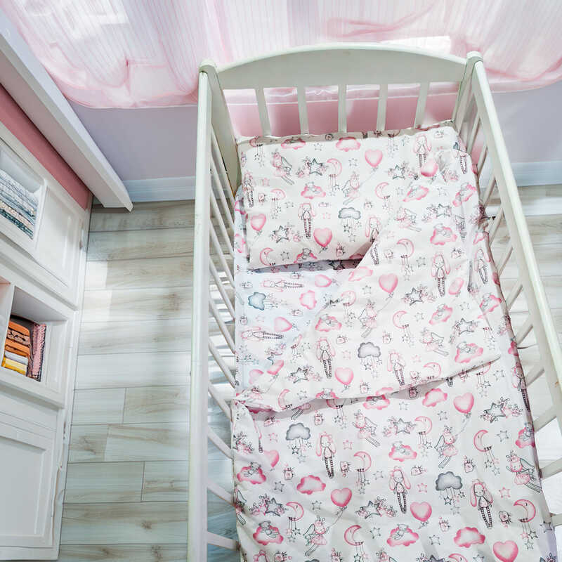 гр Постільний комплект "Зайченятка" 51201 (1) тканина БЯЗЬ GOLD LUX, розмір 110*90 см "Bimbo"