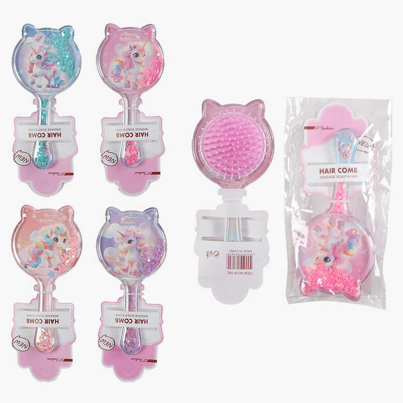 Щітка для волосся C 71798 (360) прозорий корпус з блискітками, в пакеті, ВИДАЄТЬСЯ ТІЛЬКИ МІКС ВИДІВ