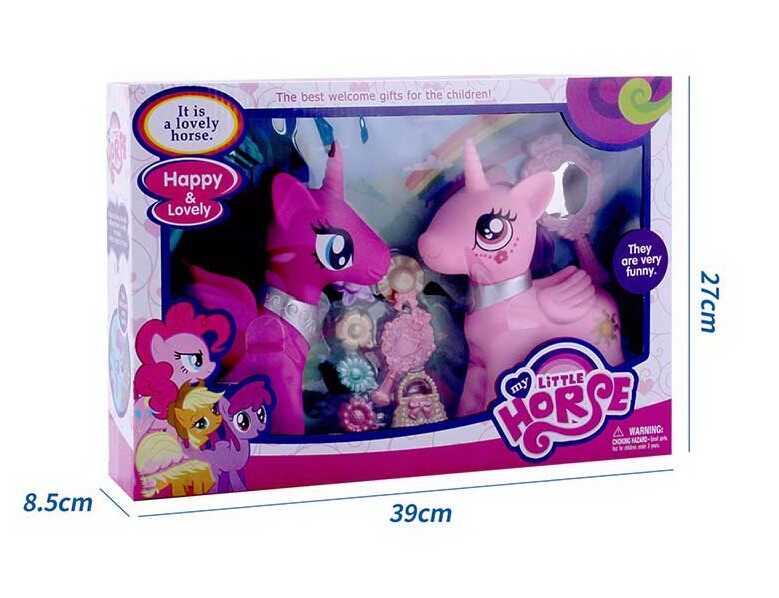 Поні HF 1001 (24/2) підсвічування, звукові ефекти, 2 конячки, гребінець, дзеркальце, аксесуари, в коробці