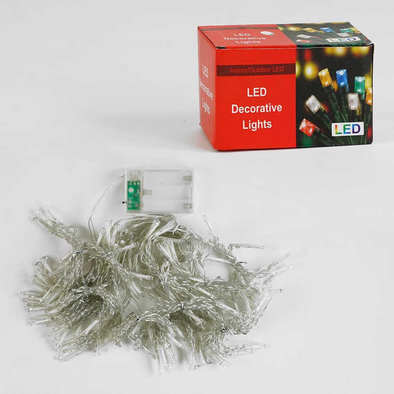 Гірлянда C 61481 (100) штора, 180 лампочок, 3х0,75 м, від USB, біле світло, 8 режимів, у коробці