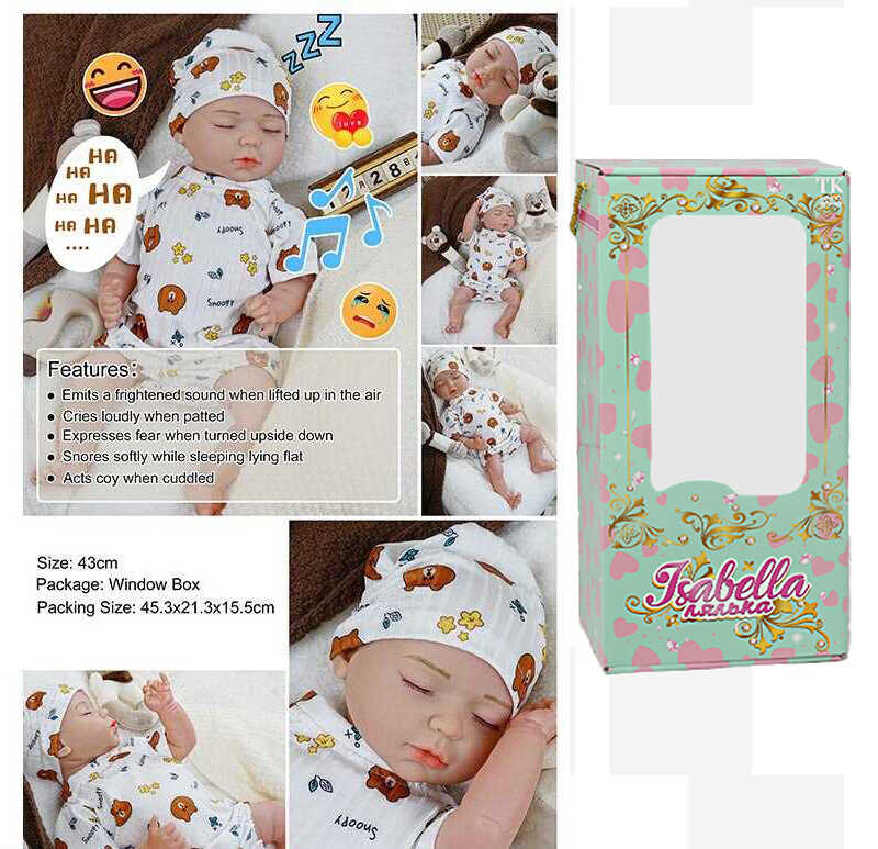 Пупс QM 24008 A (12) "TK Group", функціональний, датчик руху, звуки: сміх, плач, засинає, висота: 42 см, гумовий, озвучені репліки англ. мовою, аксесуари, в коробці