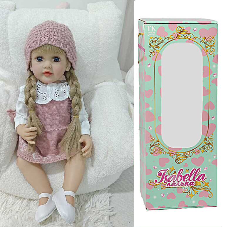 Лялька QM 24107 (12) "TK Group", висота: 50 см, гумова, імітація скляних очей, пустушка, пляшечка, памперс, взуття, капелюшок, в коробці
