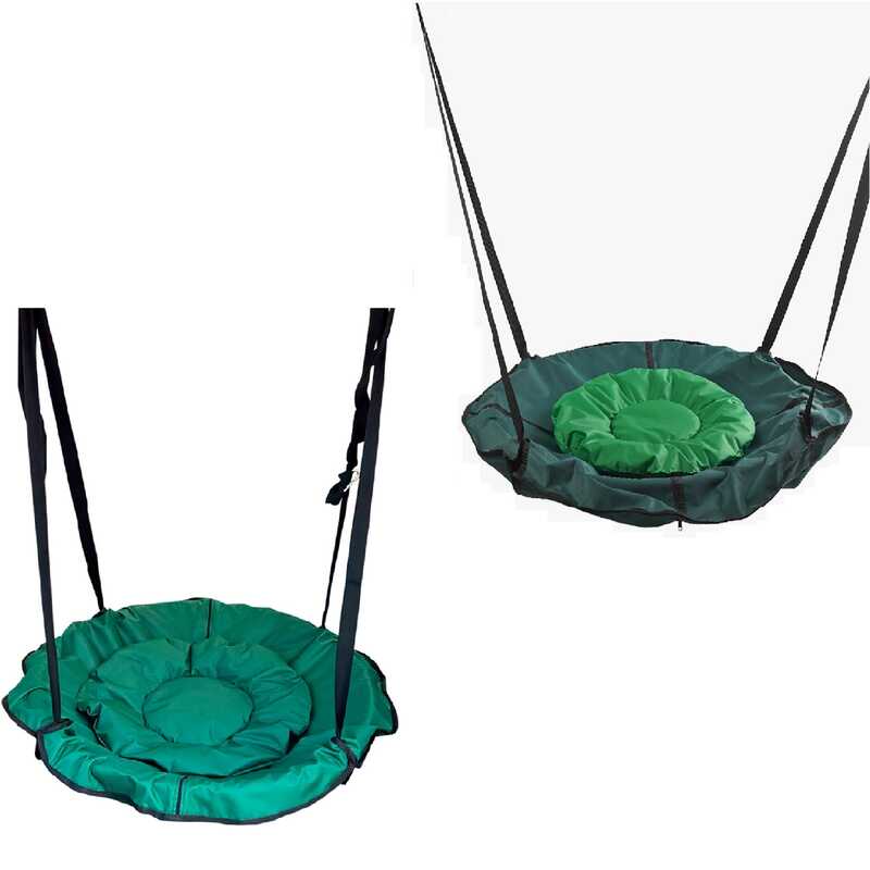 гр Гойдалка-гамак, колір зелений GL 270895 (1) 2 кольори, D подушки = 60 см, подушка з водонепроникного матеріалу, 120-150 кг, ремінці, D чохла = 105 см, знімний чохол, в пакеті ВИДАЄТЬСЯ МІКС ВИДІВ