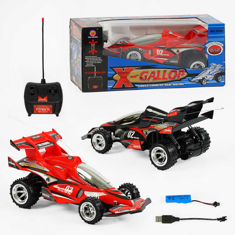 Машина на радіокеруванні 0909 (36/2) 2 кольори, спортивна, акумулятор 3.6V, пульт 27 Mhz, зарядний пристрій, в коробці