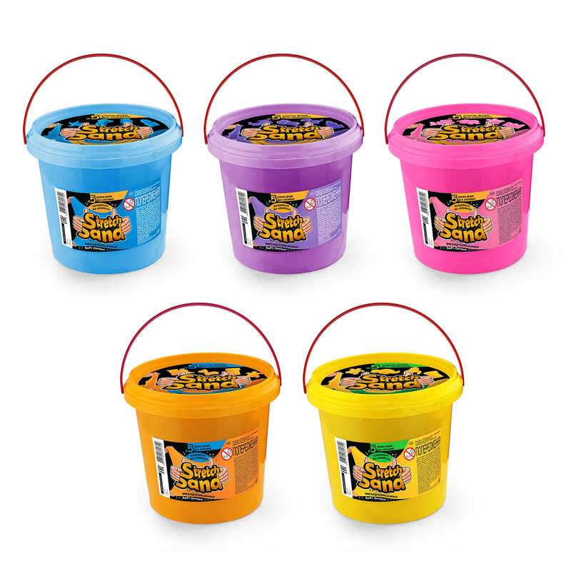 гр Кінетичний пісок "Stretch Sand" STS-01-01U 700 р.  (12) ЦІНА ЗА 1 ШТУКУ, 6 кольорів, "Danko Toys" ВИДАЄТЬСЯ МІКС ВИДІВ