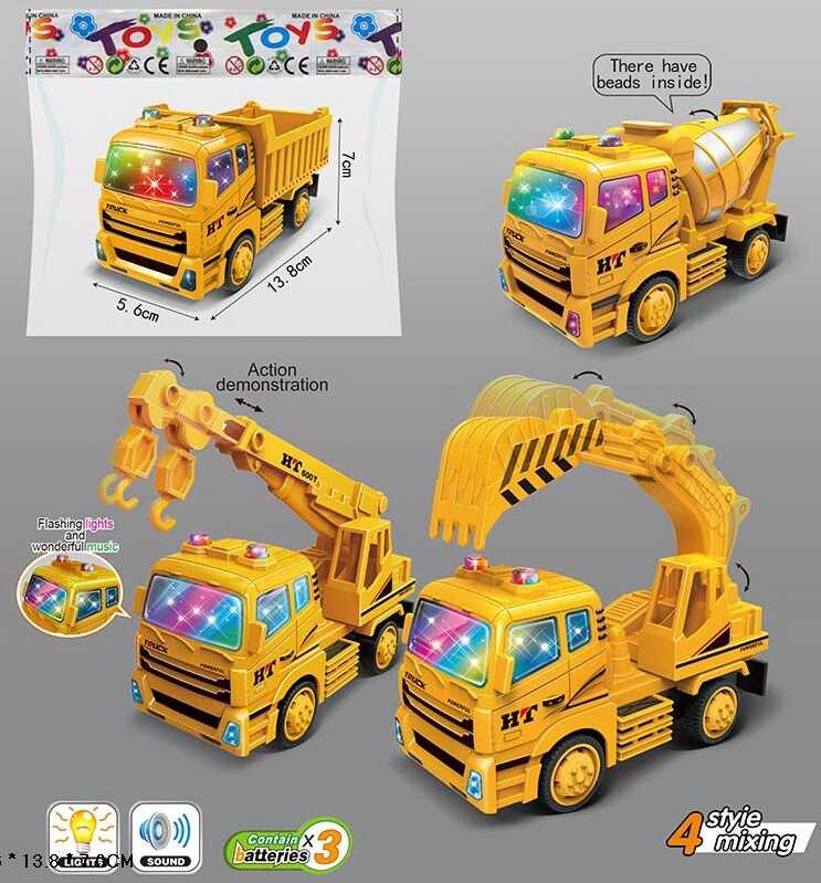 Спецтехніка 7720 (240/2) 3 види, будівельна машина, звук, підсвічування, інерція, у пакеті