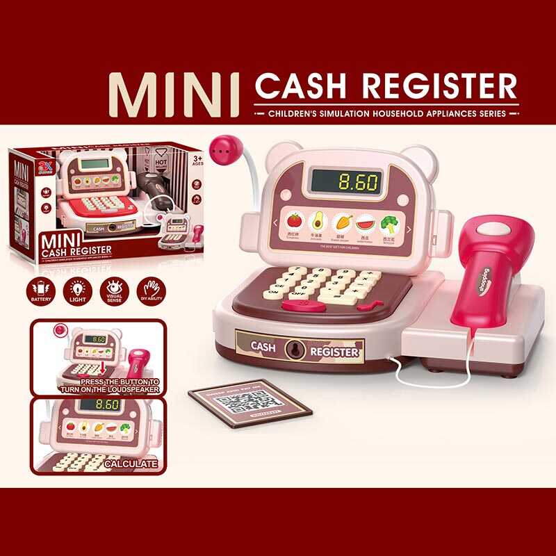 Касовий апарат 6841 A (42/2) 2 кольори, функціональний калькулятор, сканер, звук, підсвічування, висувна шухляда, картка, мікрофон, в коробці