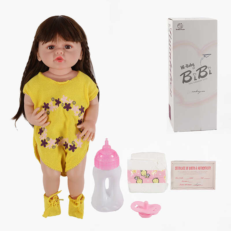 Лялька XBY 5513 (12) висота 52 см, гумова, пляшечка, памперс, соска, в коробці