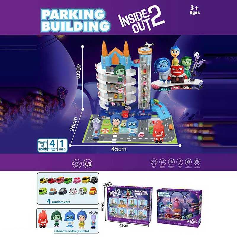 Трек 2023-32 (12) 5 рівнів, 4 машинки, 2 герої, підсвічування, мелодія, автоматичний підіймач, в коробці