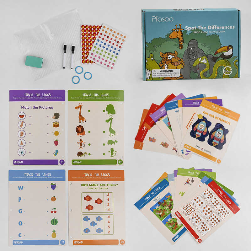 Логічна книжка С 47860 (36) 30 карток, 2 фломастери, наліпки, в коробці