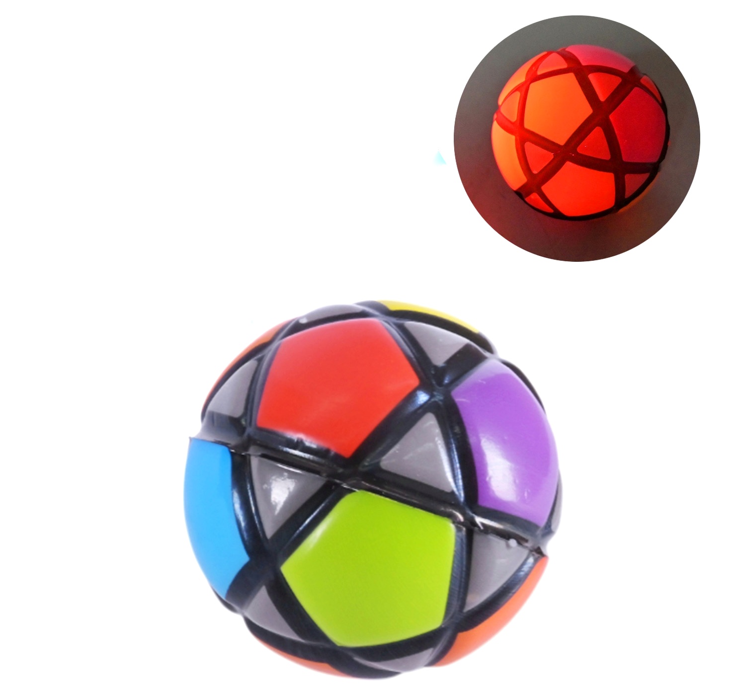 М`яч "Graviti ball" 2437 , 6 см, світло , ЦІНА ЗА 1 ШТУКУ, гравітаційний стрибунець , в коробці