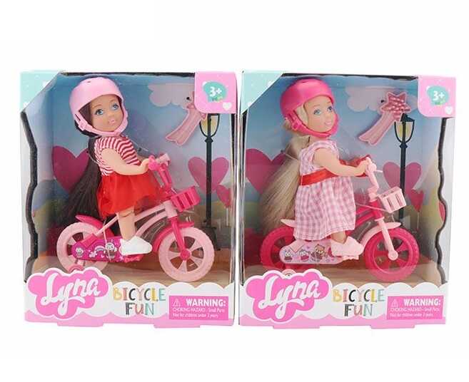 Лялька 4605 (96/2) 2 види, висота: 12 см, гребінець, велосипед, шарнірні суглоби, в коробці, ВИДАЄТЬСЯ МІКС