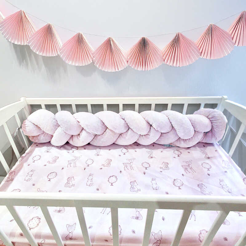 гр Бортик у ліжко "Косичка" 53394 (1) тканина ПЛЮШ Minky, наповнювач СИНТЕПУХ, розмір 120*18 см "Bimbo"