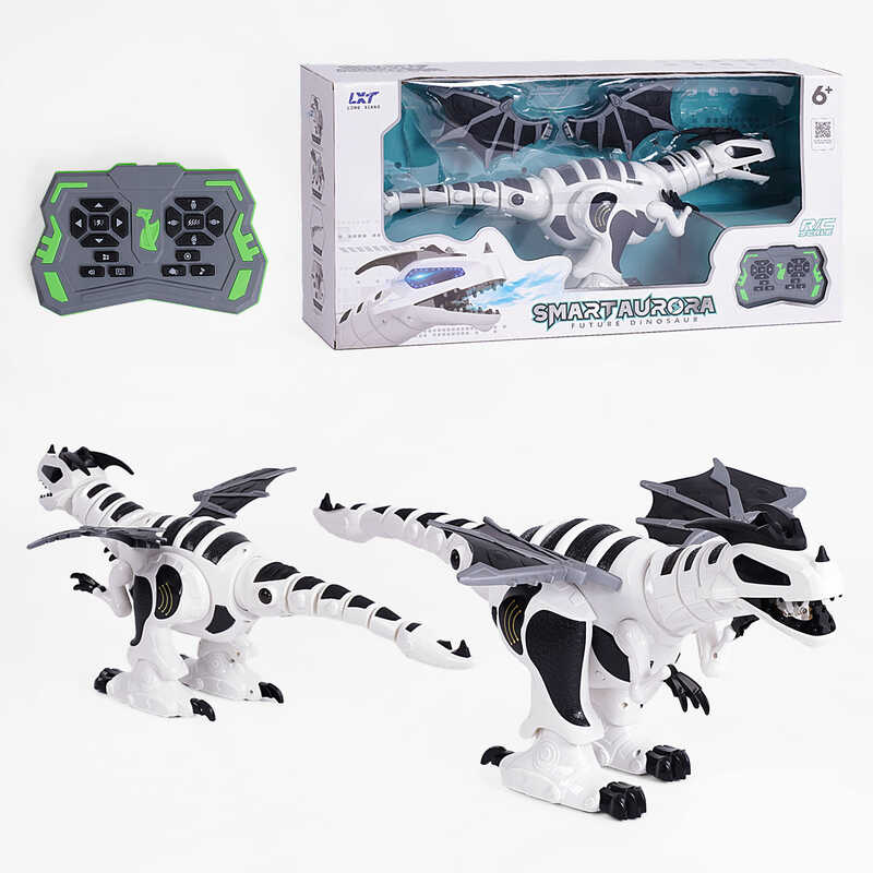 Динозавр на радіокеруванні 30388 LB (6) акумулятор 3.7 V, знімні крила, звуки, підсвічування, мелодії, пара, озвучення англ мовою, пляшечка, дріт для зарядки, в коробці