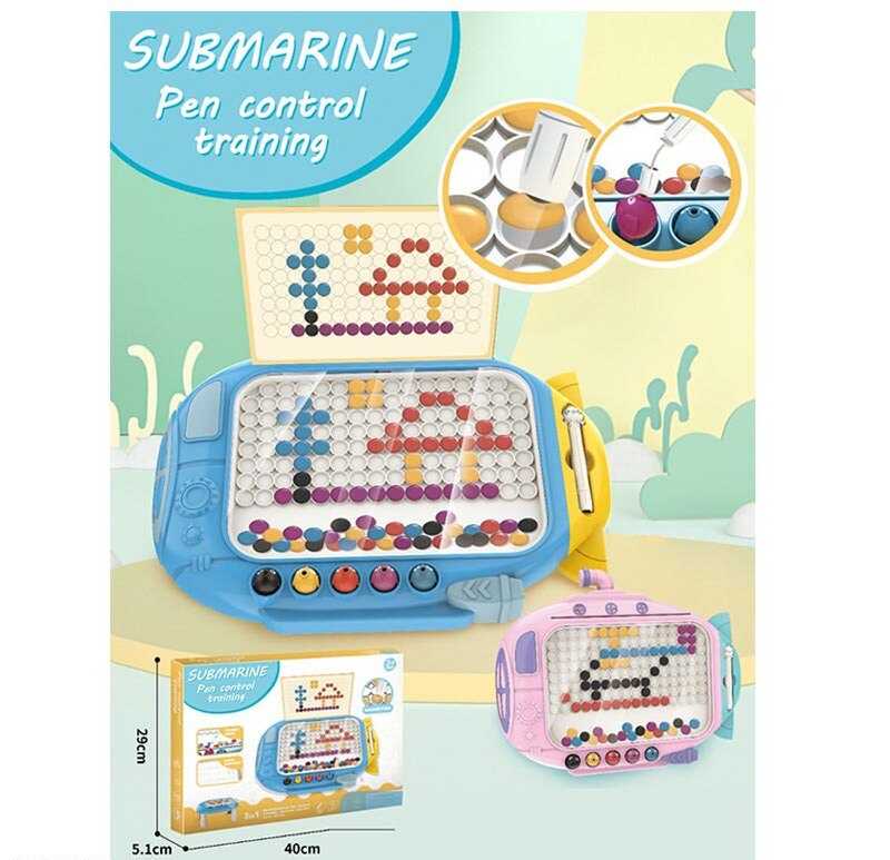 Магнітна мозаїка 666-2 A (36) 2 кольори, стилус, 8 двосторонніх карток із завданнями, магнітна риболовля, в коробці