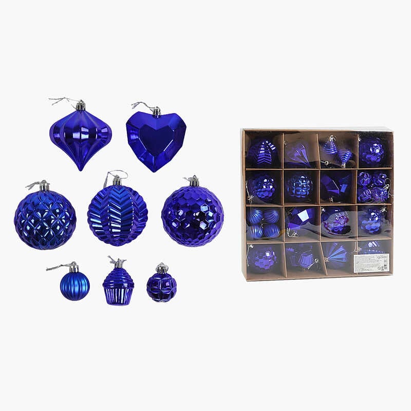 Новорічні прикраси C 67604 (16) 40 штук, кульки, тістечка, бурульки, в коробці