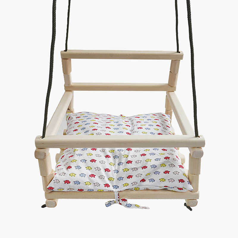 гр Гойдалка підвісна дерев`яна KV-850295 (5) розмір 30х30 см, подушка